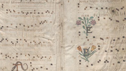 Vue générale de la première page de l'antiphonaire