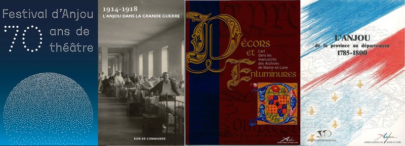 Couvertures des publications en vente aux Archives départementales de Maine-et-Loire