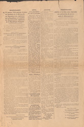 Bulletin d’informations du Maine-et-Loire, n°1, 15 août 1944