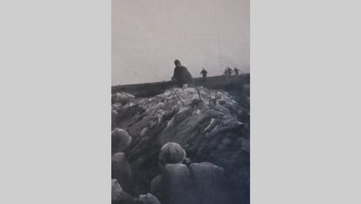 Illustration d'une tranchée allemande