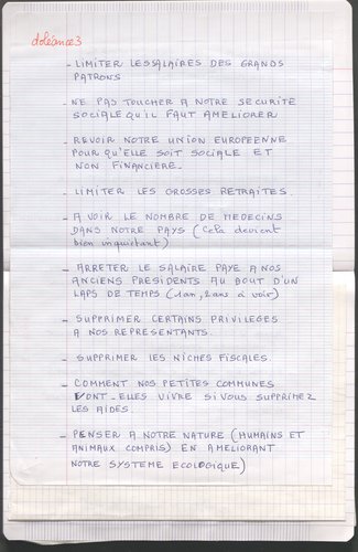 Extrait du cahier citoyen de la commune de Parnay