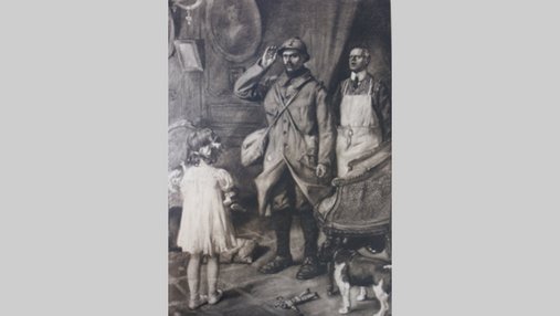 Photo d'un soldat présentée à une fillette