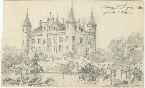 Dessin du château d’Angrie, 1882.