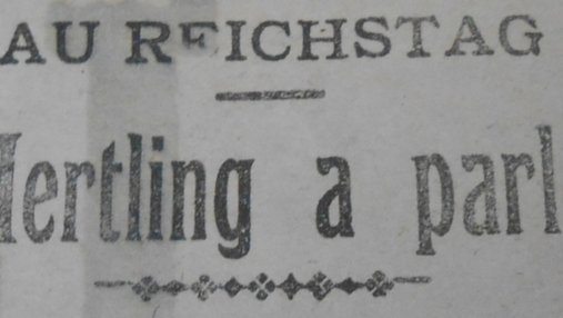 Une de journal : « Au Reichstag, Hertling a parlé »