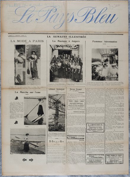 Exemplaire du « Pays bleu », journal imprimé, 7 juillet 1912.