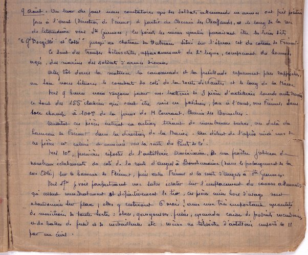 Témoignage sur les combats d’Angers de Camille Peragaleo, inspecteur honoraire de la SNCF et chef d’îlot de la Défense passive, envoyé au maire d’Angers à la suite d’un appel dans la presse le 29 juillet 1946