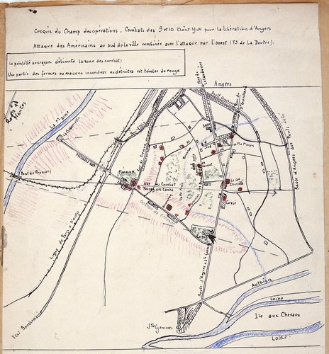 Témoignage sur les combats d’Angers de Camille Peragaleo, inspecteur honoraire de la SNCF et chef d’îlot de la Défense passive, envoyé au maire d’Angers à la suite d’un appel dans la presse le 29 juillet 1946