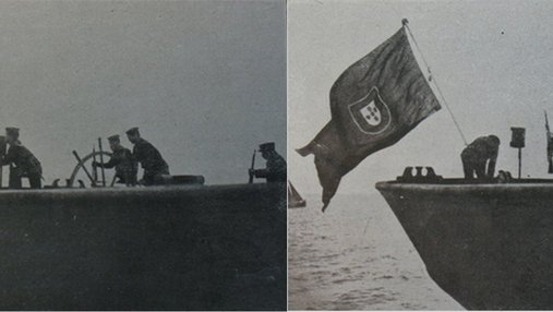 Photo d'un bateau allemand saisi.