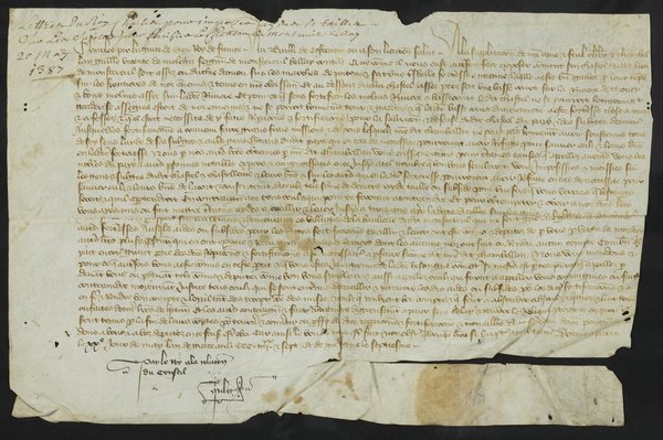 Lettre du roi Charles VI, datée du 20 mai 1387