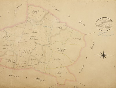 Tableau d'assemblage du cadastre napoléonien de Dénezé-sous-Doué, 1817. 