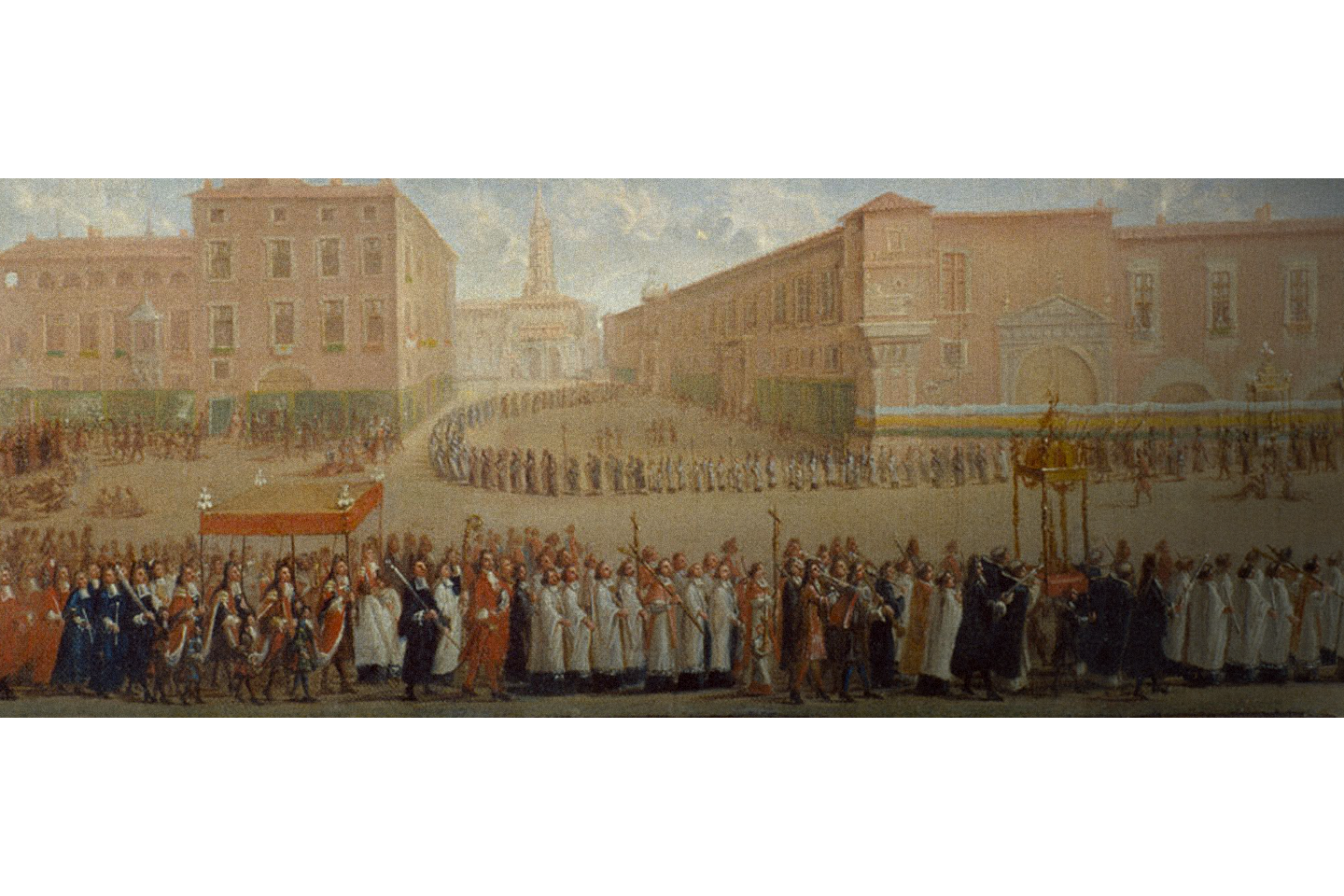 « La Procession des corps saints sortant de la cathédrale Saint-Etienne », peint par Jean Michel vers 1700