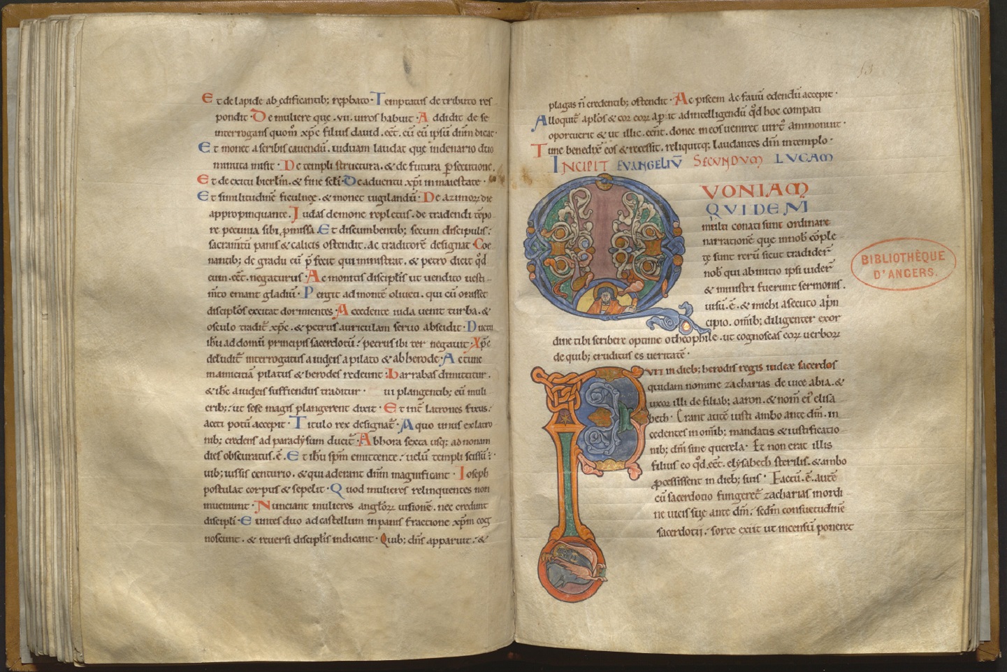 Manuscrit enluminé sur parchemin, vers 1125.