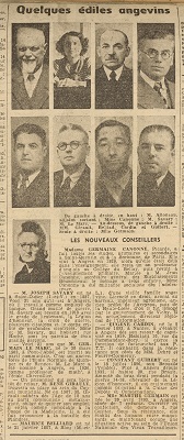 « Quelques édiles angevins », extrait du Courrier de l’Ouest, 18 mai 1945. 