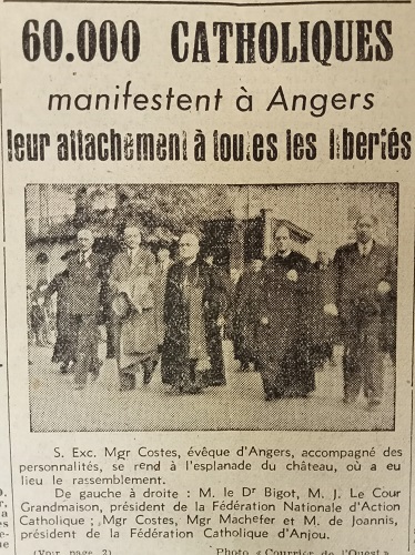 Extrait du « Courrier de l’Ouest », 8 octobre 1945. Archives départementales de Maine-et-Loire, 30 JO 1