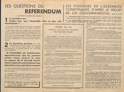 Dépliant explicatif sur le scrutin du 21 octobre 1945
