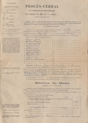 Procès-verbal de l’installation du conseil municipal et de l’élection du maire de la commune de Cuon, 18 mai 1945
