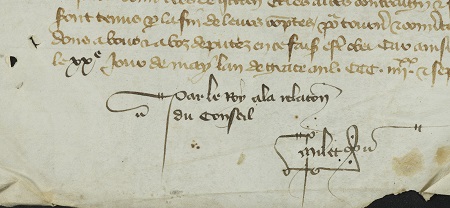 Zoom sur la signature de Milet