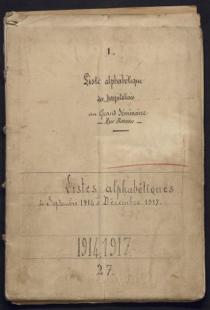 Liste des personnes hospitalisées au grand séminaire d’Angers, septembre 1914-décembre 1917