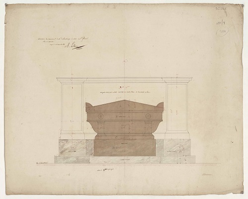 Élévation de la face principale du tombeau de Bonchamps, [1825]