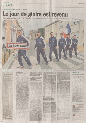 Article « Le jour de gloire est revenu », Le Courrier de l'Ouest, 15 mai 2018.