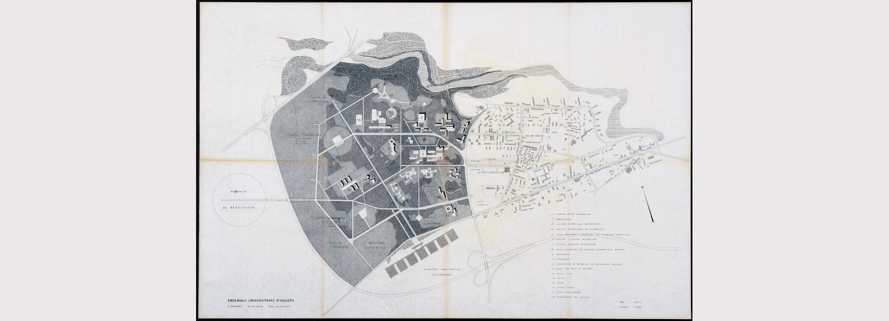 Plan d'ensemble de l'université d'Angers, mai 1970.